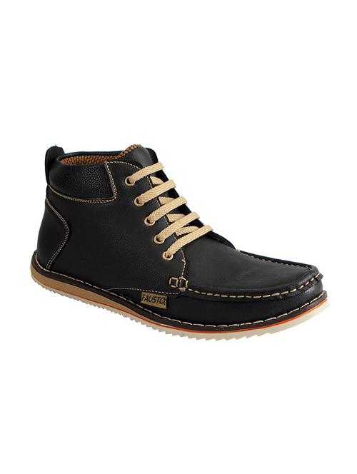 black synthetic lace up boots - 12564235 - Very Small Image - 1