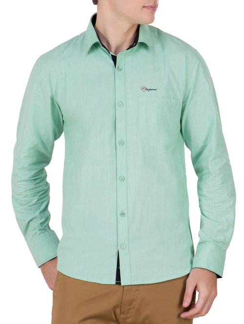 green cotton casual shirt - 12565282 - Very Small Image - 1