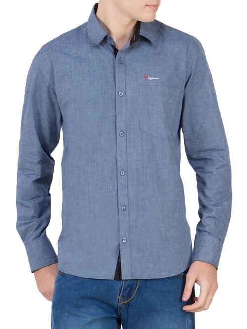 grey cotton casual shirt - 12565289 - Very Small Image - 1