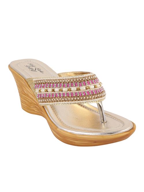 style buy style golden color wedges - 12569584 - Very Small Image - 1