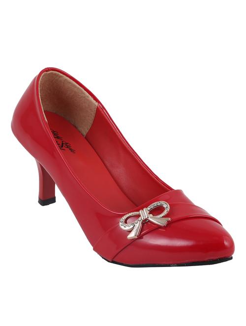 red leatherette slip on pumps - 12569593 - Very Small Image - 1