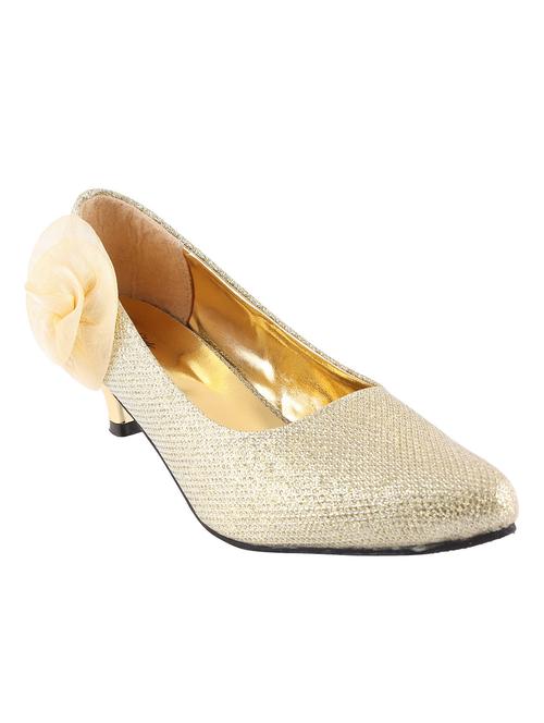 gold leatherette slip on pumps - 12569600 - Very Small Image - 1