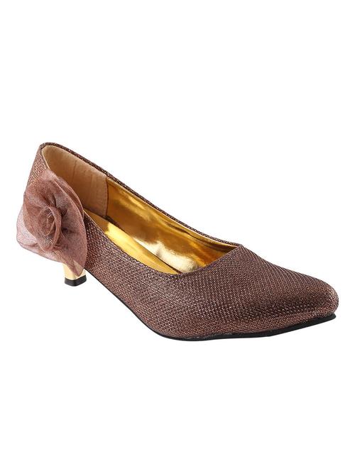 brown leatherette slip on pumps - 12569601 - Very Small Image - 1