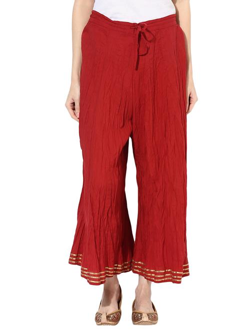red cotton palazzo - 12574754 - Very Small Image - 1