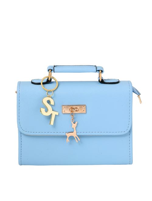 blue leatherette satchel - 12577332 - Very Small Image - 1