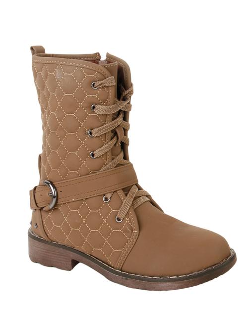 brown leatherette calf boot - 12577662 - Very Small Image - 1