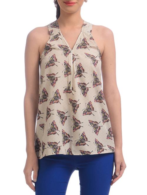 beige sleeveless halter neck top - 1257867 - Very Small Image - 1