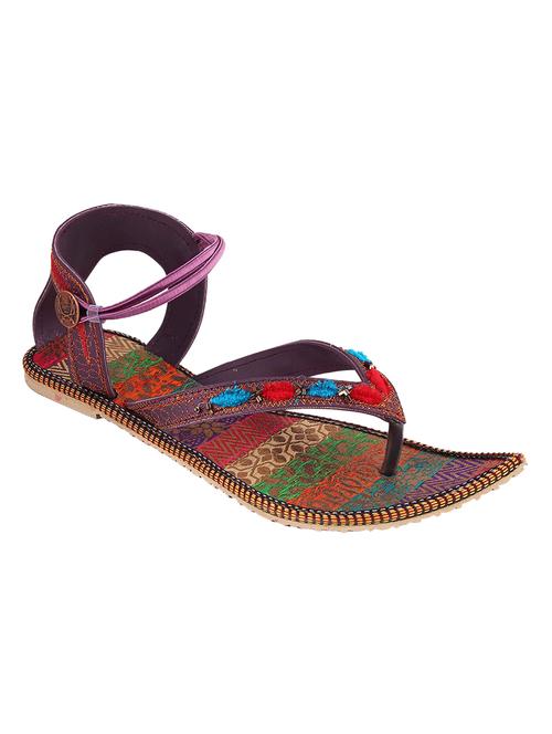 purple fabric kolhapuris - 12578909 - Very Small Image - 1