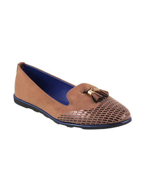 beige faux leather slip on loafers - 12580120 - Very Small Image - 1