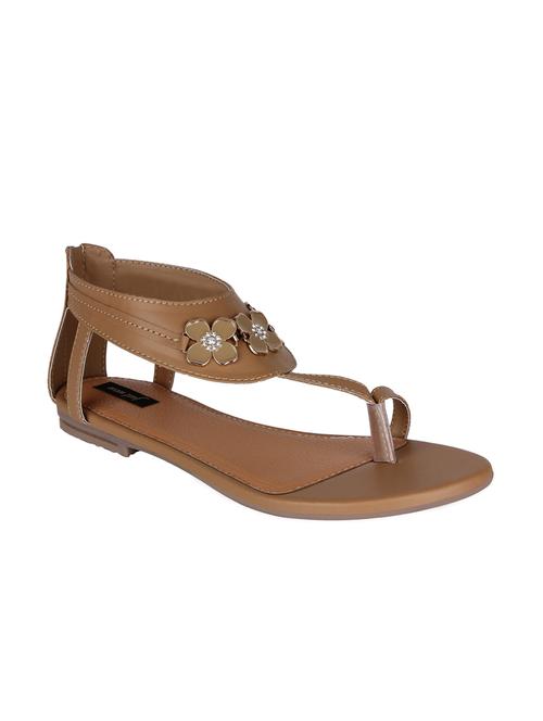 beige faux leather back strap sandals - 12582969 - Very Small Image - 1
