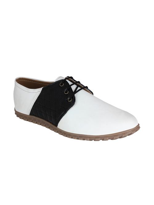 white faux leather laceup sneakers - 12582988 - Very Small Image - 1