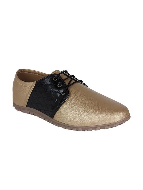 gold faux leather laceup sneakers - 12582989 - Very Small Image - 1