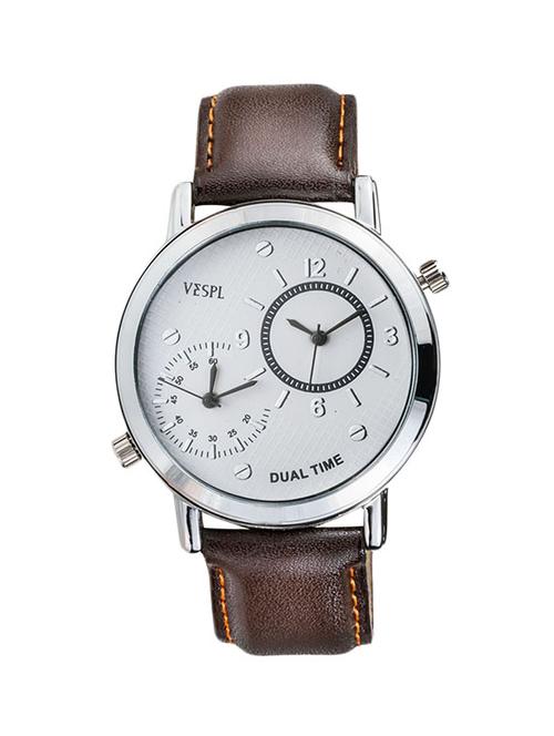 round dail brown analog watch - 12584366 - Very Small Image - 1