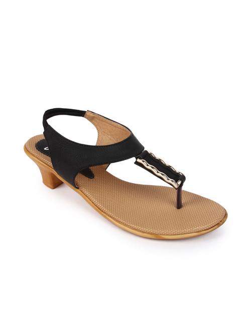 black leatherette back strap sandals - 12585771 - Very Small Image - 1