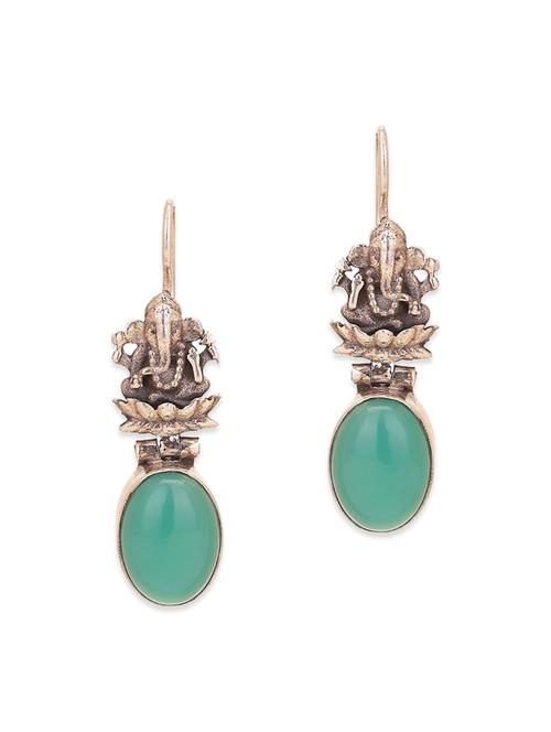 green silver drop earring - 12586506 - Very Small Image - 1
