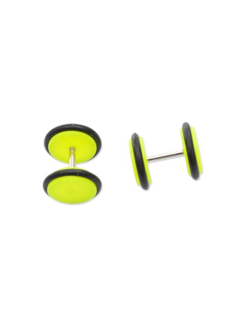 yellow plastic studs earring - 12588848 - Very Small Image - 1