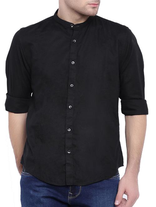 black cotton casual shirt - 12589271 - Very Small Image - 1