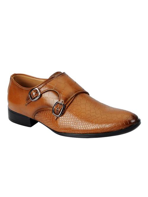 tan synthetic slip on monk straps - 12593224 - Very Small Image - 1