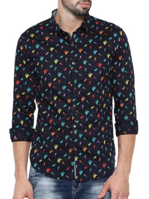black printed cotton casual shirt - 12594070 - Very Small Image - 1