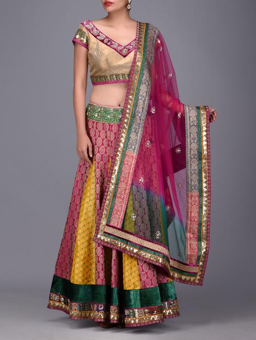 multicoloured embroidered lehenga set - 1261361 - Very Small Image - 1