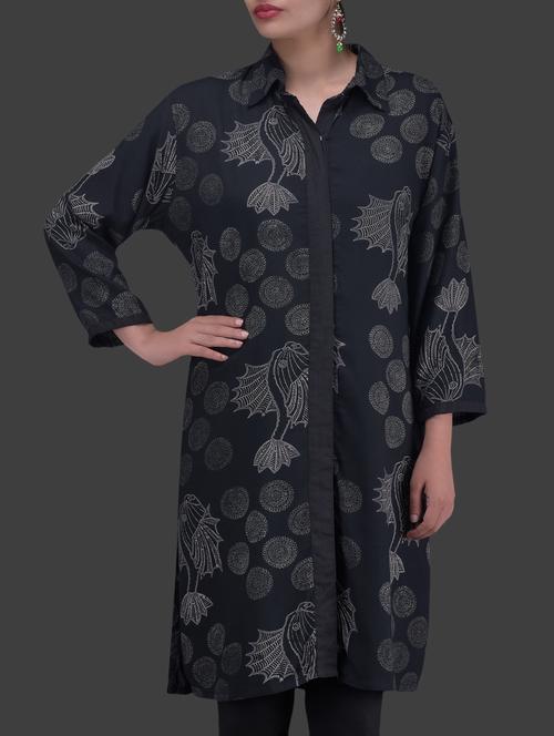 black printed kurta - 1262809 - Very Small Image - 1