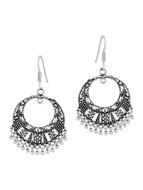Silver Metallic Embellished Jhumkis - 1264761 - Very Small Image - 1