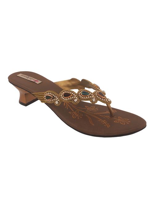gold leatherette sandals - 12648619 - Very Small Image - 1