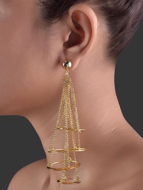 gold chandelier dangler earrings - 1265304 - Very Small Image - 1