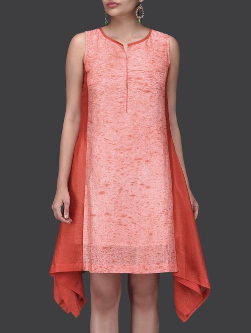 orange chanderi silk printed tunic - 1265487 - Very Small Image - 1