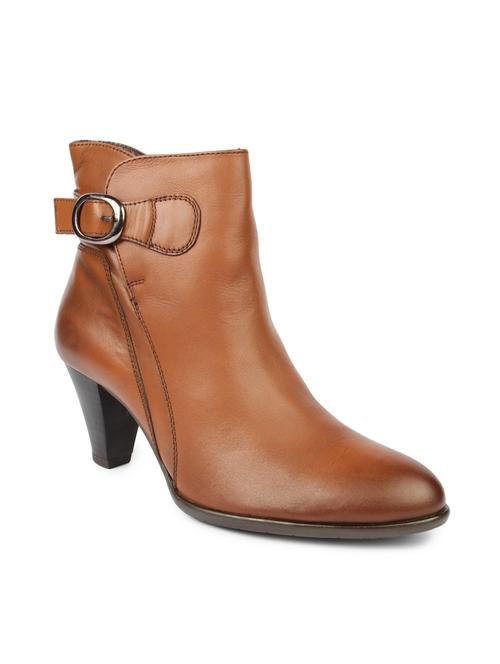 Tan Zippered Leatherette Boots - 1266798 - Very Small Image - 1