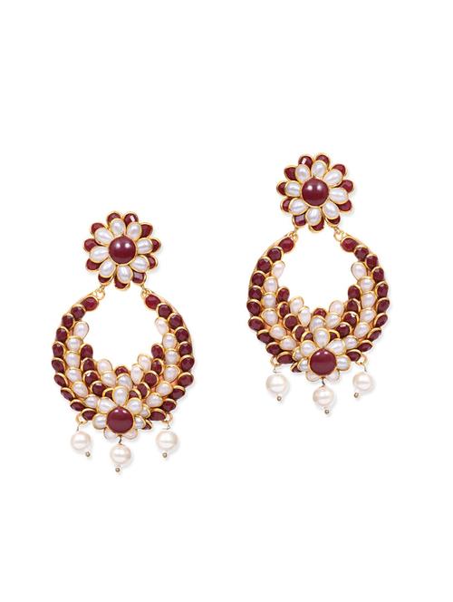 gold metal chandballi earrings - 12677623 - Very Small Image - 1