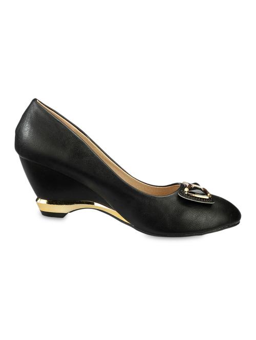 Black Rexine Ballerinas - 1270293 - Very Small Image - 1