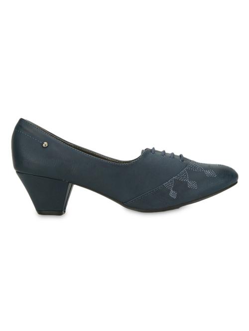 Blue Rexine Lace-Up Boots - 1270307 - Very Small Image - 1