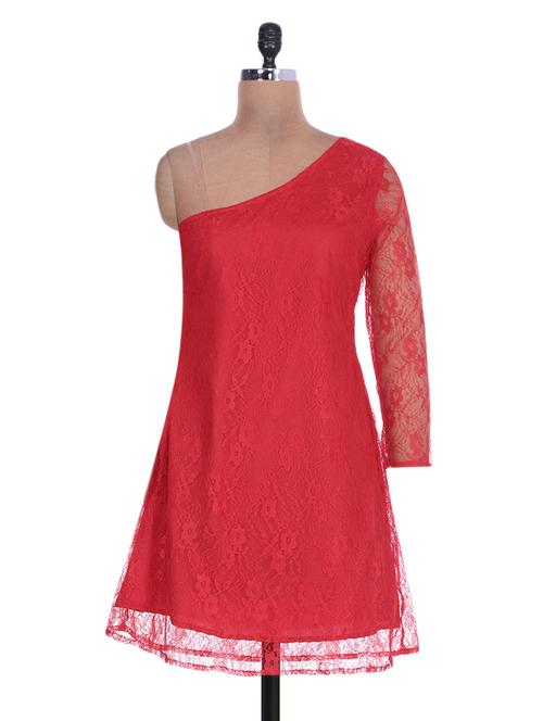 solid red polynet dress - 1270945 - Very Small Image - 1