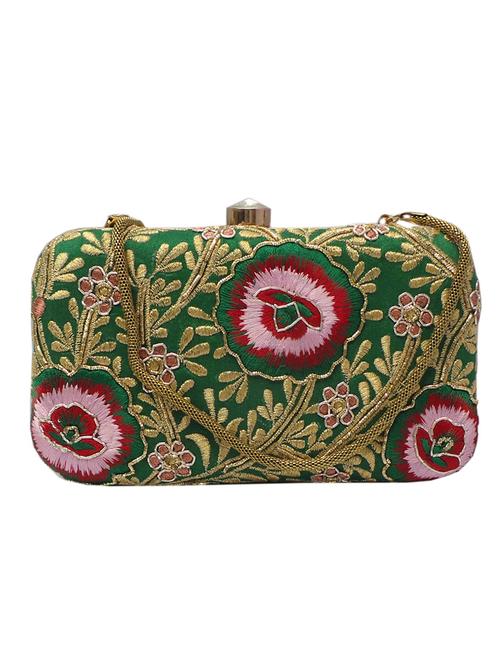 green embellished fabric clutch - 1271633 - Very Small Image - 1