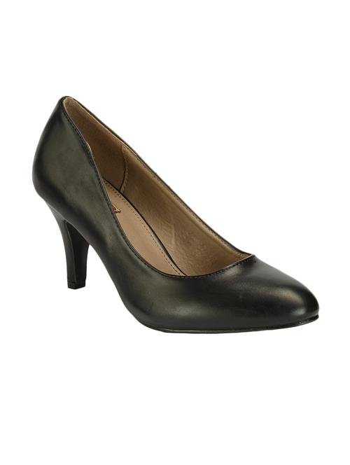 black leatherette slip on pumps - 12717898 - Very Small Image - 1