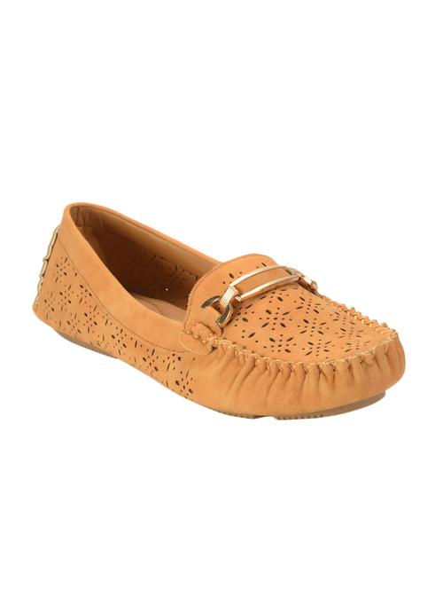 tan faux leather slip on loafers - 12717981 - Very Small Image - 1