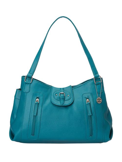 blue leather handbag - 12719524 - Very Small Image - 1