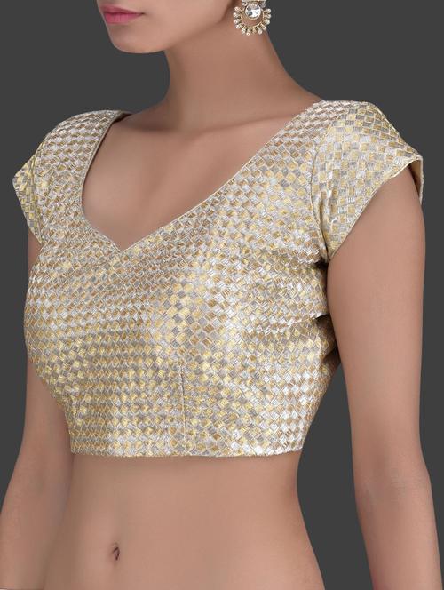 gold zari embroidered blouse - 1273419 - Very Small Image - 1