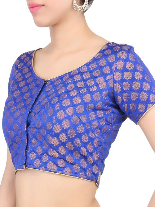 gold and blue brocade blouse - 1274585 - Very Small Image - 1