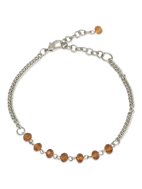 silver brown bead anklet - 1274772 - Very Small Image - 1