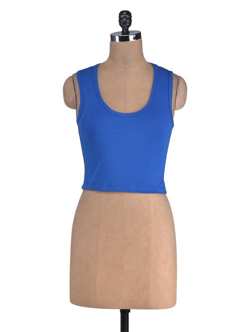 royal cotton lycra sleeveless crop top - 1275374 - Very Small Image - 1