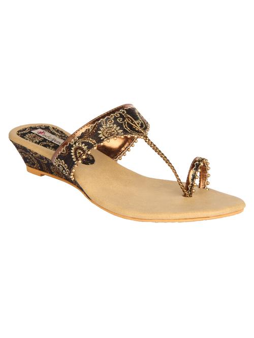 indulgence brocade finish low women natural wedges - 12753863 - Very Small Image - 1