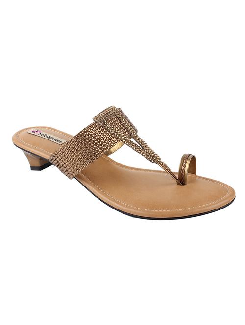 gold leatherette one toe sandals - 12753873 - Very Small Image - 1