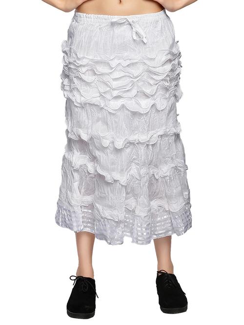 white cotton ruffled skirts - 12757170 - Very Small Image - 1
