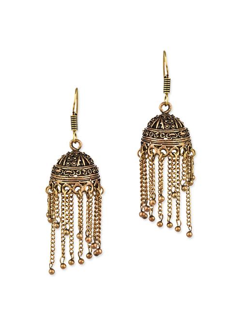 gold metal chandellier earring - 12757172 - Very Small Image - 1