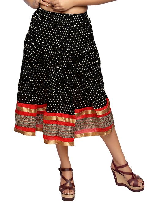 black printed cotton skirt - 12757637 - Very Small Image - 1