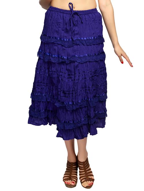 dark blue cotton skirt - 12757651 - Very Small Image - 1