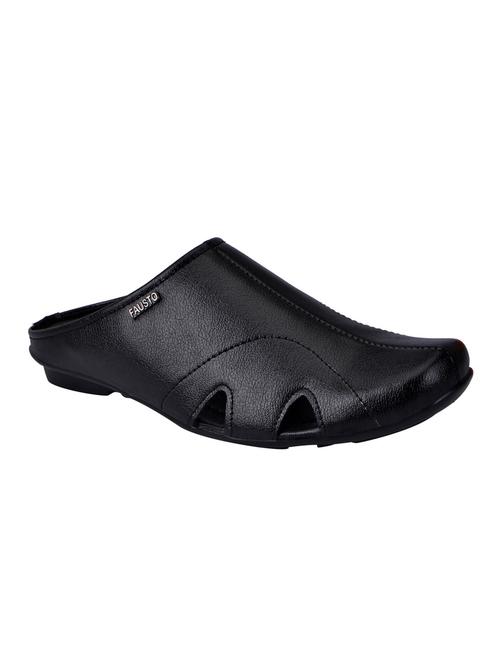 black Leatherette slip on sandal - 12759295 - Very Small Image - 1