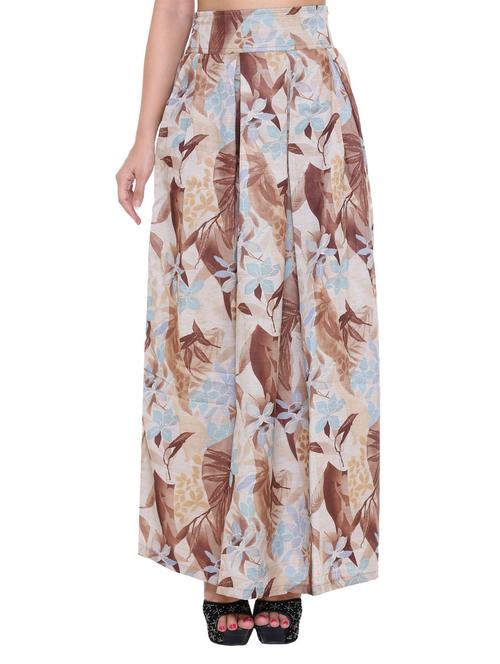 multicolored printed polyester maxi skirt - 12763114 - Very Small Image - 1